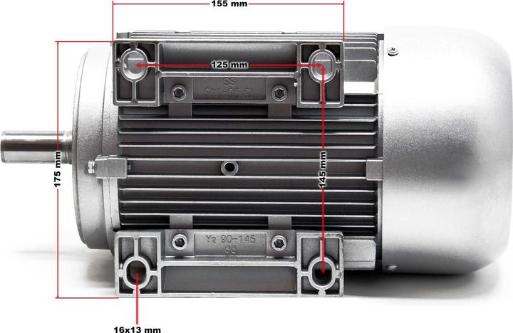 Image du produit Wiltec Moteur Asynchrone monophasé électrique 2 Pôles 230 V 2,2 kW Condensateur de démarrage 2850 tr/min av