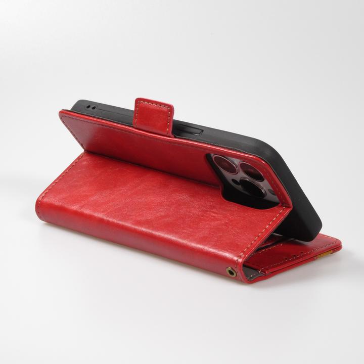 Image du produit PhoneLook Etui cuir Flip Wallet en cuir véritable avec stripe design et compartiment à cartes (Apple iPhone 13 Pro Max)