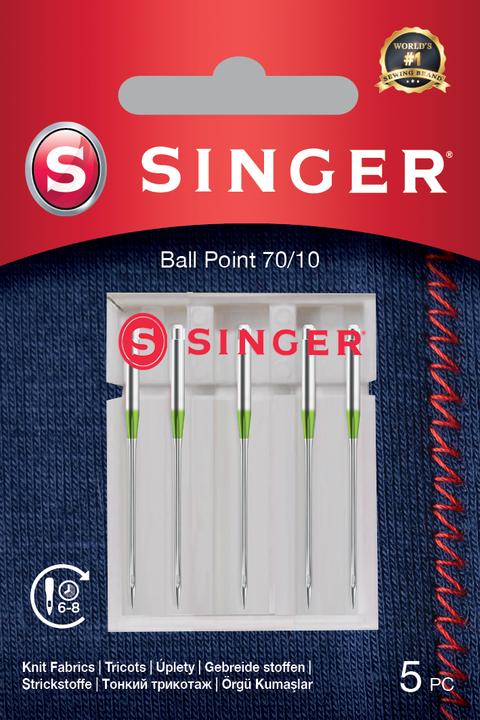 Actual product image Singer BALLPOINT sewing line needle, 70/10, pack of 5