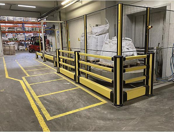 Immagine prodotto kaiserkraft Dissuasore angolare per barriera pedonale, altezza 1160 mm, 8 attacchi, forma a