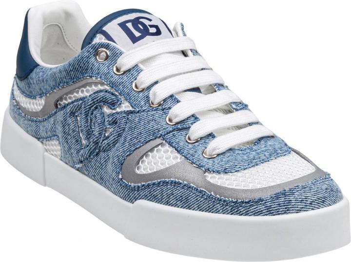 Produktbild Dolce & Gabbana portofino strobel light sneakers in technical mesh denime white and jeans (41)