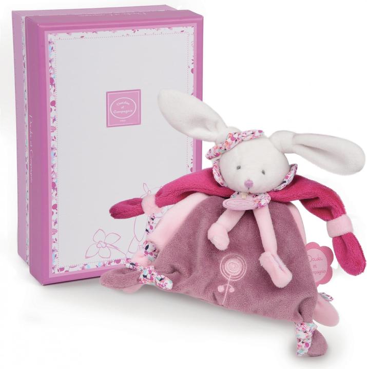 Actual product image Doudou et Compagnie Cherry bunny with pacifier holder (20.50 cm)