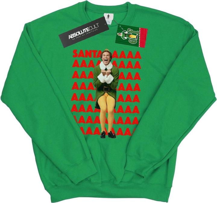 Actual product image Elf Mens Buddy Santa Scream Sweatshirt (XXL)