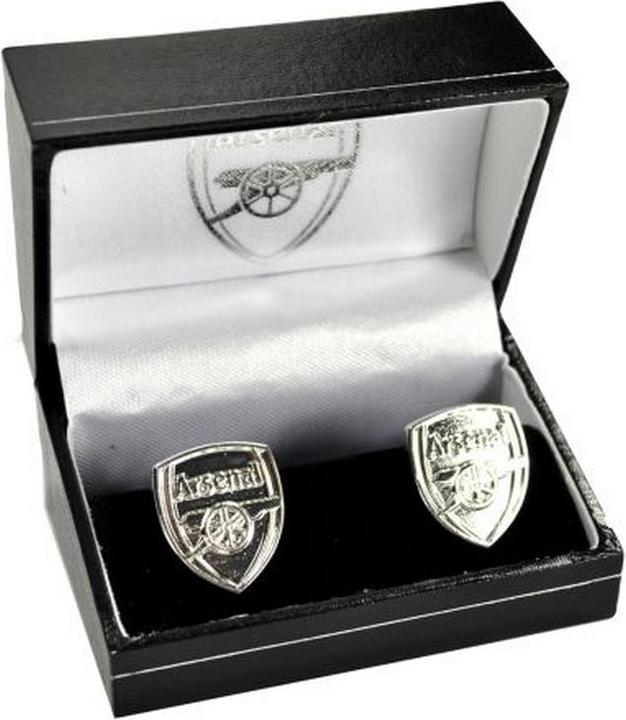 Actual product image Arsenal FC Crest Silver Plated Boxed Cufflinks (100% silver plate)