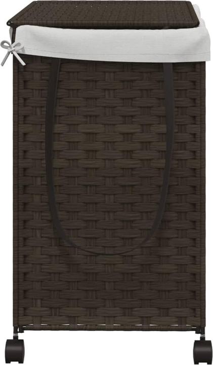 Actual product image VidaXL Laundry basket with castors Dark brown 60x35x60.5 cm