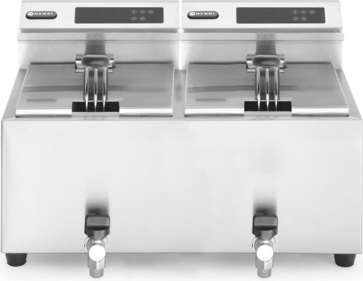 Immagine prodotto Hendi Friggitrice Profi Line digitale con rubinetto di scarico 2 x 8 l