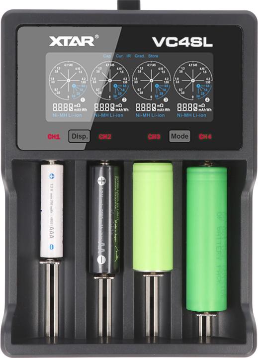 Xtar VC4SL (1 pcs., 14500, 16340, 18500, 18650, 21700, 26650, AAA, AA, Rechargeable battery)