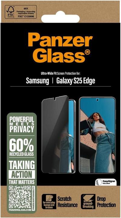 Actual product image PanzerGlass Privacy (1 Piece, Samsung Galaxy S25 Edge)
