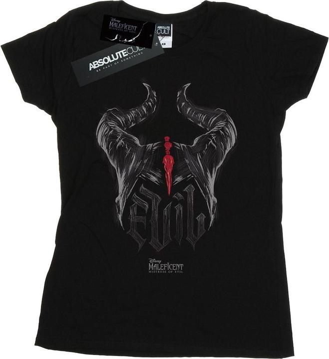Actual product image Disney Womens/Ladies Maleficent Mistress Of Evil Evil Horns Cotton T-Shirt (M)