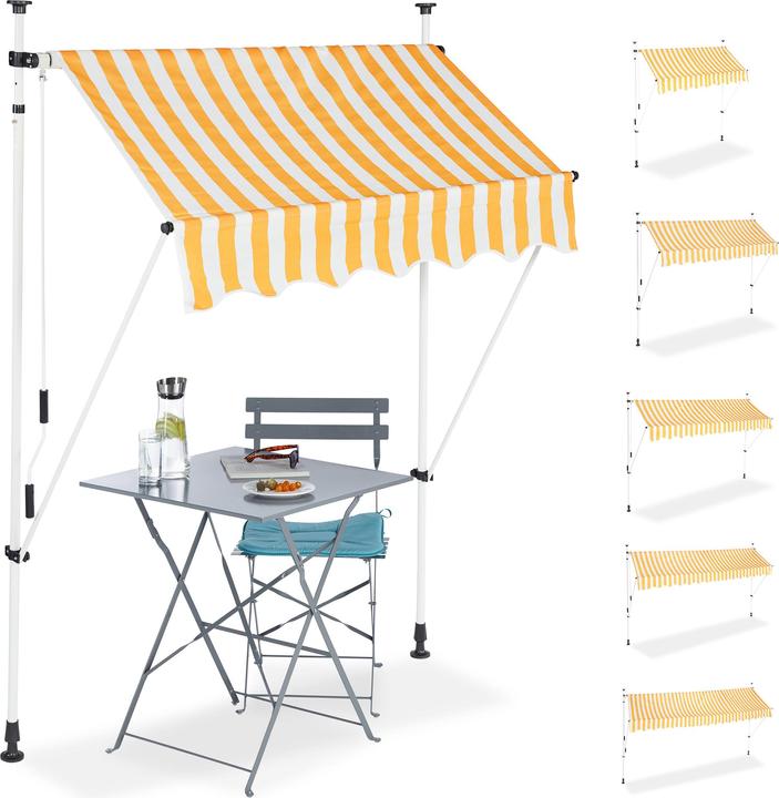 Image du produit Relaxdays Marquise de balcon sans perçage (2.50 m)