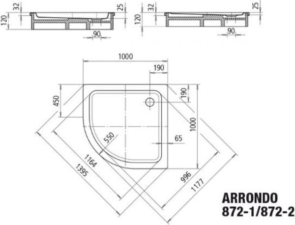Produktbild Kaldewei Arrondo 872-1 100x100x2,5cm