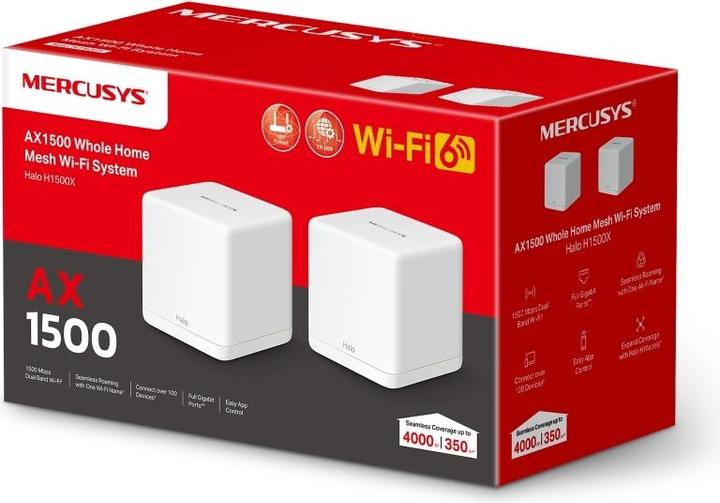 Immagine prodotto Mercusys WL-Router Halo H1500X Sistema WiFi Home Mesh 2-Pack