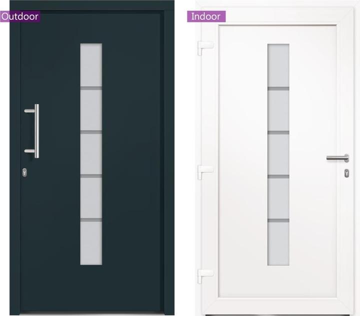 Image du produit Diverse Hardware Porte d'entrée aluminium et PVC anthracite 110x210 cm