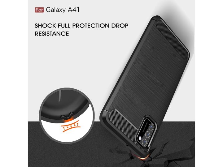 Produktbild Screenguard Samsung Galaxy A41 Hülle Carbon Brushed Soft TPU (Samsung Galaxy A41)