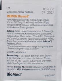 Valeurs nutritives et ingrédients Biomed Immunité (40 pièce(s), Beutel, 267 g)