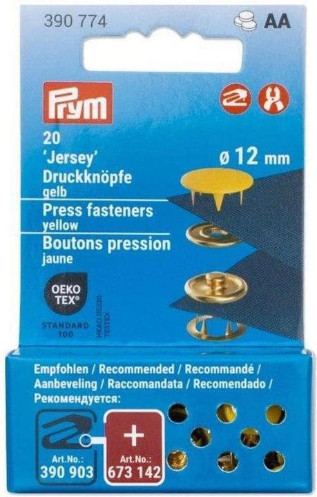 Immagine prodotto Prym Nähfrei-Druckknöpfe Jersey 12 mm gelb 20 St.
