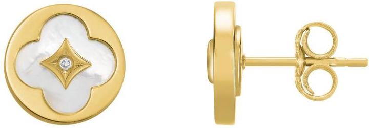 Produktbild Charles Garnier LEGENDE-Ohrstecker mit Kleeblatt aus Perlmutt und goldenem Silber (Silber)