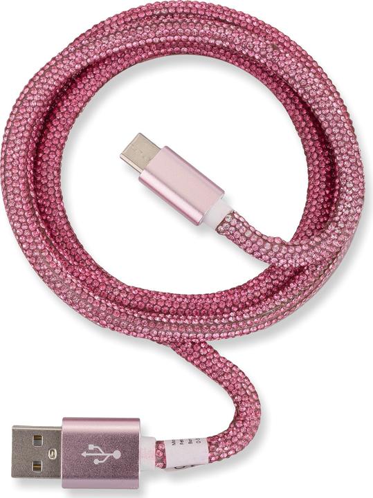 Produktbild Peter Jäckel OHLALA! Glamour 1m USB Data Cable Rose für Typ-C mit Sync- und Ladefunktion (1 m, USB 3.0)