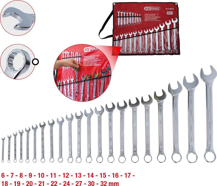 Produktbild KS Tools Ringmaulschlüssel-Satz. abgewinkelt. 21-tlg. 517.0 (11 mm, 13 mm, 32 mm, 18 mm, 29 mm, 12 mm, 20 mm, 19 mm, 27 mm, 15 mm, 22 mm, 25 mm, 6 mm, 21 mm, 7 mm, 14 mm, 31 mm, 8 mm, 10  mm, 30 mm, 23 mm, 26 mm, 17 mm, 28 mm, 9 mm, 16 mm, 24 mm)