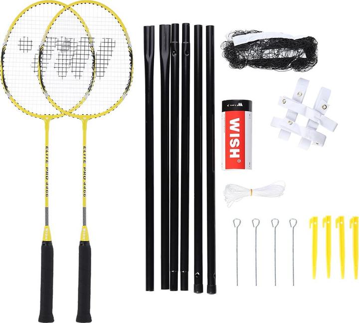 Actual product image Wish Formula Nils Badminton racket set Wish ALUMTEC 4466, yellow