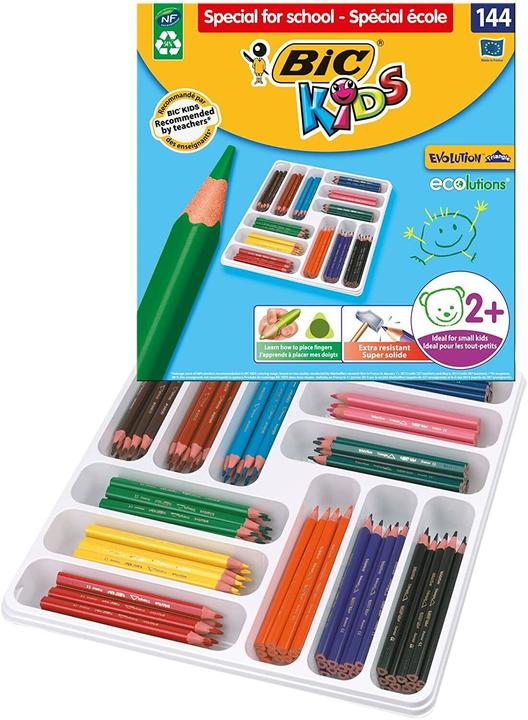 Bic Pastelli triangolari KIDS Evolution Triangle, confezione da 144 pezzi (Colori assortiti, 144 x)