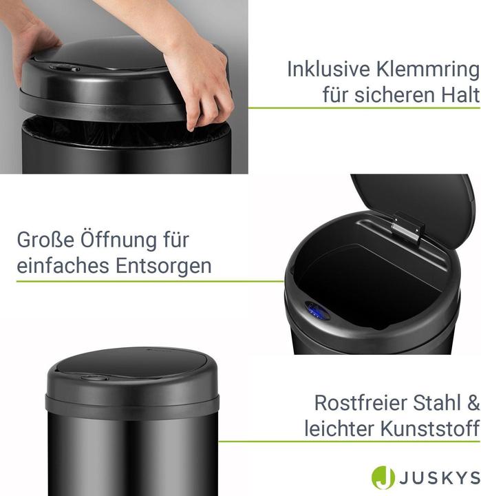Actual product image Juskys Automatic waste bin with sensor (30 l)