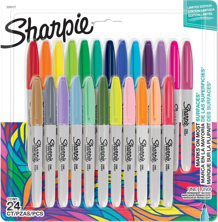Produktbild Sharpie - Permanent marker fine - Limited Edition promo pack 24-Blister (2205177) (Mehrfarbig, 24 x)