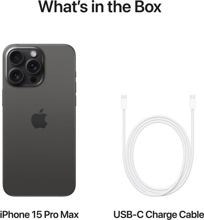 Image du produit Apple iPhone 15 Pro Max (256 Go, Titane noir, 6.70", SIM + eSIM, 48 Mpx, 5G)