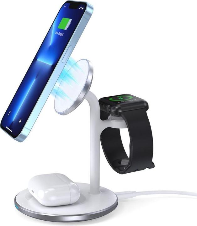 Produktbild Choetech Wireless charger with stand 3in1 (black) (15 W)