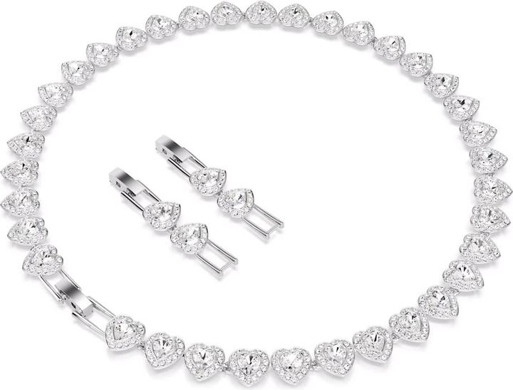 Actual product image Swarovski x Ariana Grande Tennis Halskette Verschiedene Schliffe Herz Weiss Rhodiniert (Swarovski Metal)