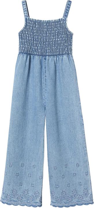 Actual product image Vertbaudet Mädchen Jumpsuit aus Light-Denim mit gestickten Blumen (104)