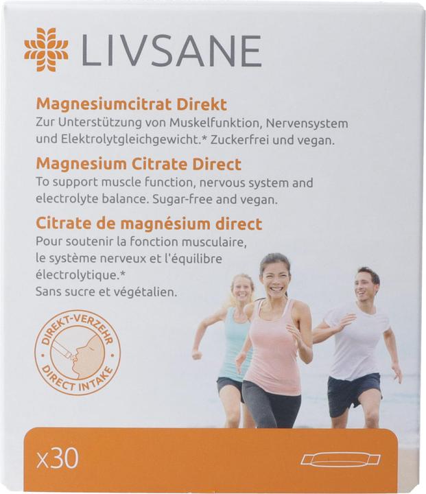 Produktbild Livsane Magnesiumcitrat Direkt Gran (30 Stück, Kapseln, Tabletten, 101 g)
