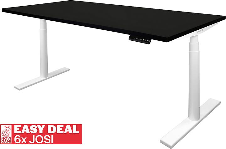 Produktbild Novigami Schreibtisch elektrisch höhenverstellbar Josi | 6er Set | BxT 1600 x 800 mm | Gestell Weiß | Schwarz