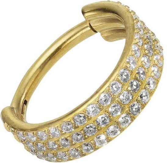Produktbild Bijouteria Ohrpiercing (Kristall, PVD Beschichtung (goldfarbig), Titan)