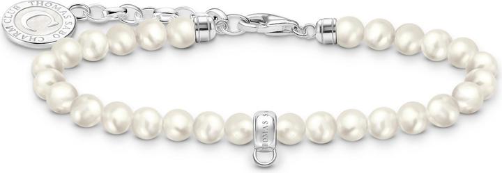 Produktbild Thomas Sabo Member Charm-Armband mit weissen Perlen Silber (19 cm, Emaille, Silber 925)
