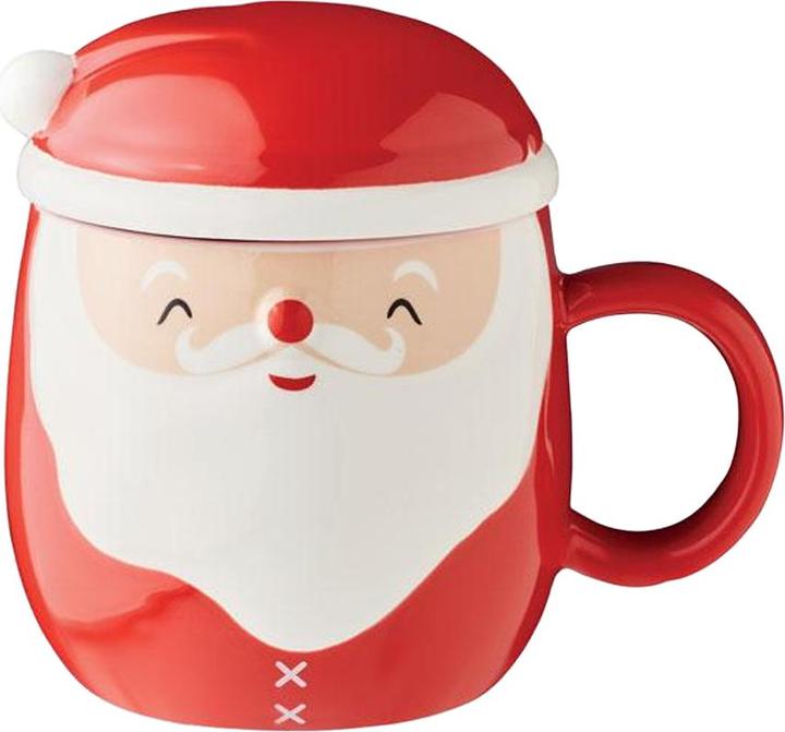 Produktbild MidOcean Becher mit Deckel Weihnachtsmann Keramik 370ml (370 ml, 1 x)