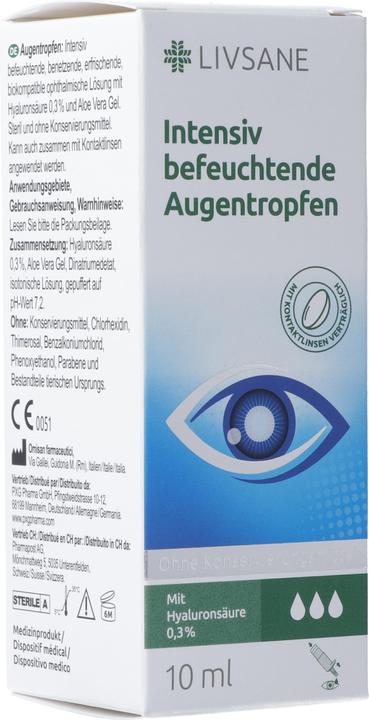 Produktbild Livsane Intensiv befeuchtende Augentropfen (10 ml, Intensiv befeuchtende Augentropfen)