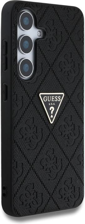 Actual product image Guess Hot Stamp 4G Pattern Triangle Metal Logo case for Samsung Galaxy S25 - black (Samsung Galaxy S25)