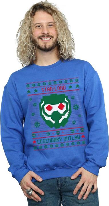 Actual product image Mens Guardians Of The Galaxy Vol. 2 Star Lord Fair Isle Sweatshirt (XXL)