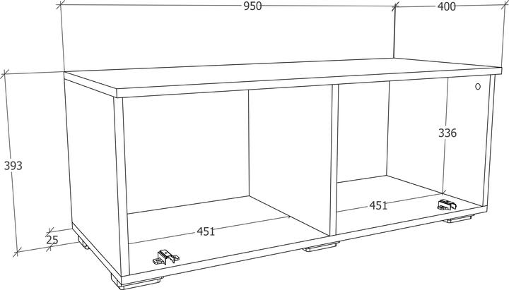 Actual product image VCM Wooden TV Lowboard Furniture TV Cabinet Table Console TV Table Arila S (95 x 40 x 39 cm)