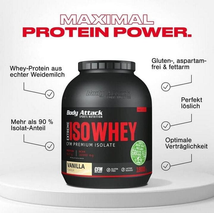 Produktbild Body Attack Extreme Iso Whey Professional (Erdbeer, 1 Stk., 1800 g)