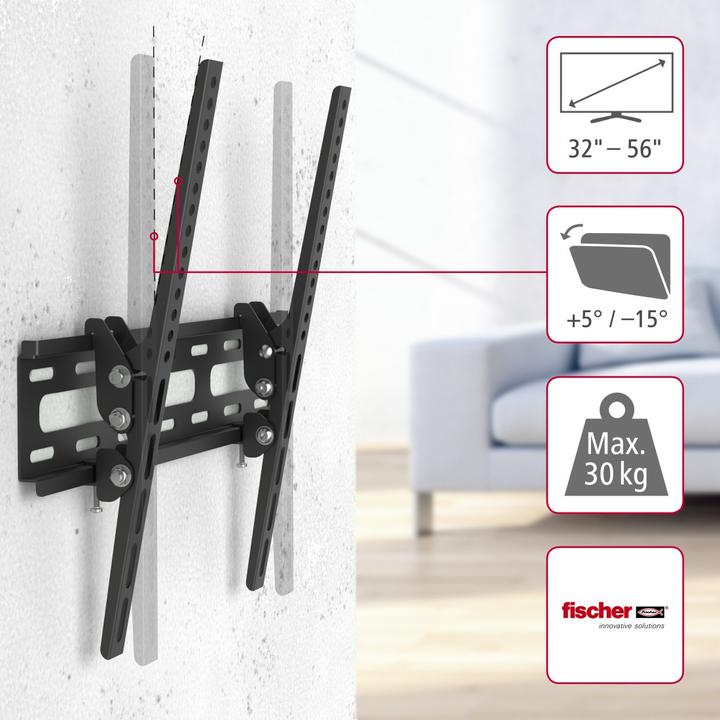 Actual product image Hama TV wall bracket, inclinable, 191 cm (75") up to 40 kg (Wall, 75", 40 kg)