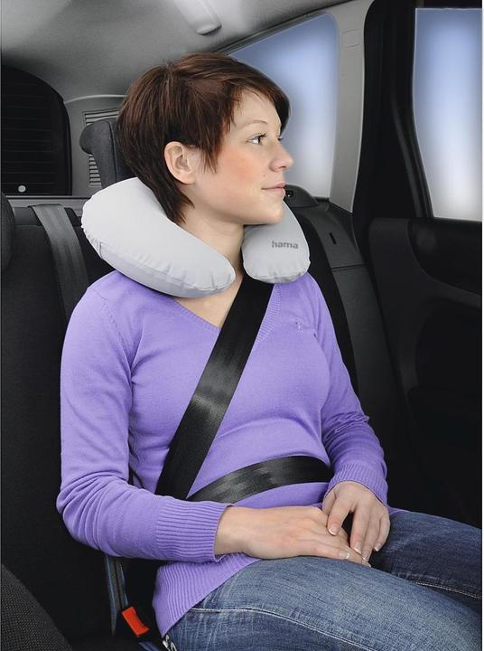 Actual product image Hama Inflatable Neck Cushion, 48 x 32 cm, grey (Additional padding)