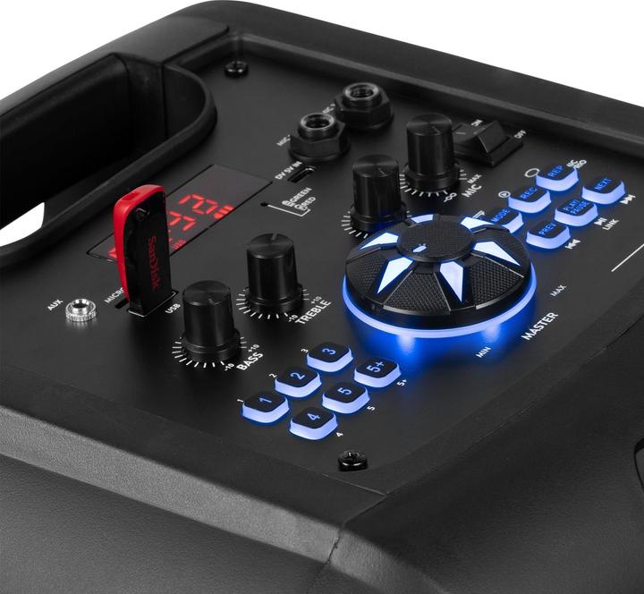Actual product image Fenton Party Speaker - Track510 party box met Bluetooth en lichteffecten - Met (6 h, Electrical connection, Rechargeable battery operated)