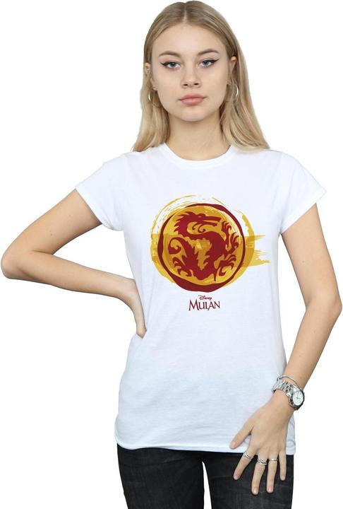 Actual product image Disney Womens/Ladies Mulan Courage Dragon Symbol Cotton T-Shirt (S)