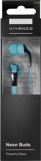 Image du produit Vivanco Neon Buds Casque filaire intra-auriculaire bleu, métallique (Filaire)