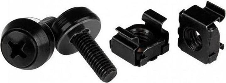 Produktbild StarTech M5 x 12mm - Schrauben und Käfigmuttern - 50er Pack - Schwarz - M5 Montageschrauben und Kastenmut...