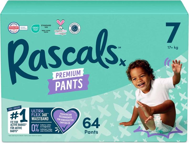 Immagine prodotto Rascals Pantaloni Premium (Dimensione 7, Pacco mensile, 64 Pezzo/i)