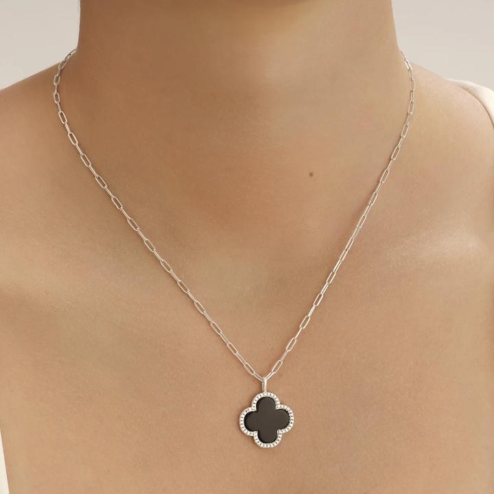 Produktbild Charles Garnier Halskette aus Silber, schwarzem Achat, Zirkonoxid (Silber)