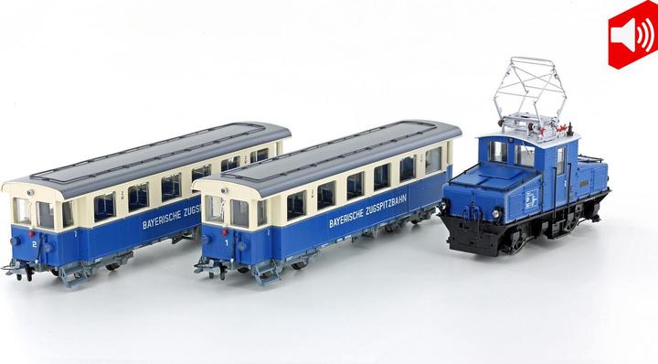 Immagine prodotto Hobbytrain Locomotiva di valle della Zugspitzbahn, 2 vagoni passeggeri, Ep.V, H0m,S (Traccia H0)